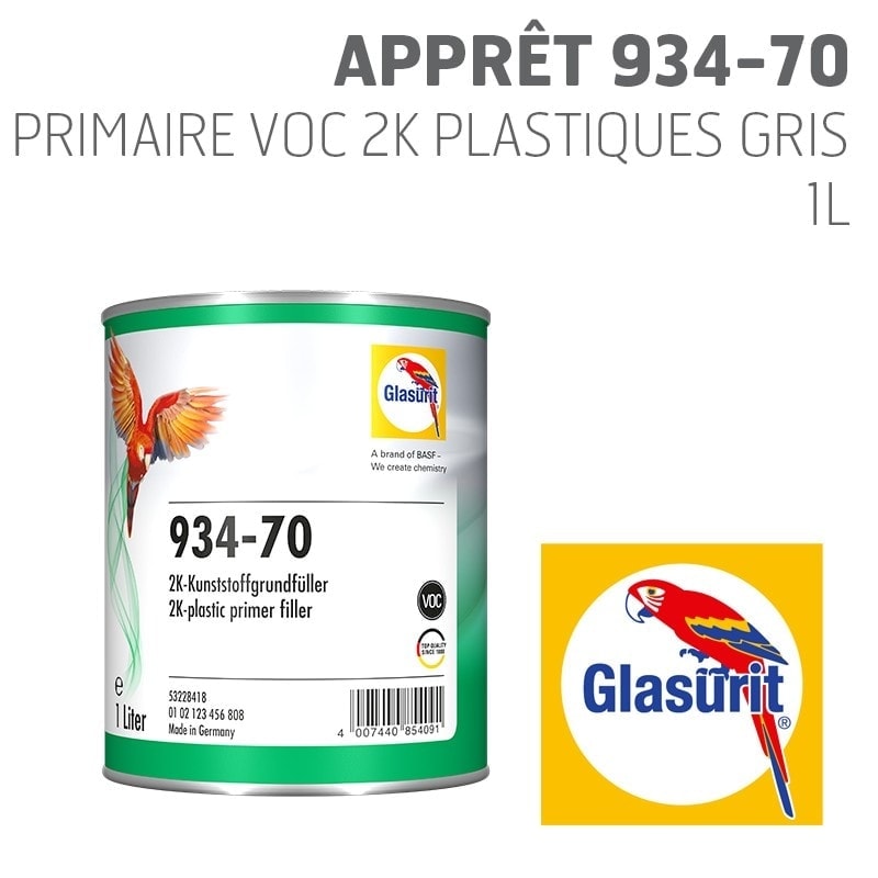 Apprêt plastique 934-70 Glasurit 2K gris 1l